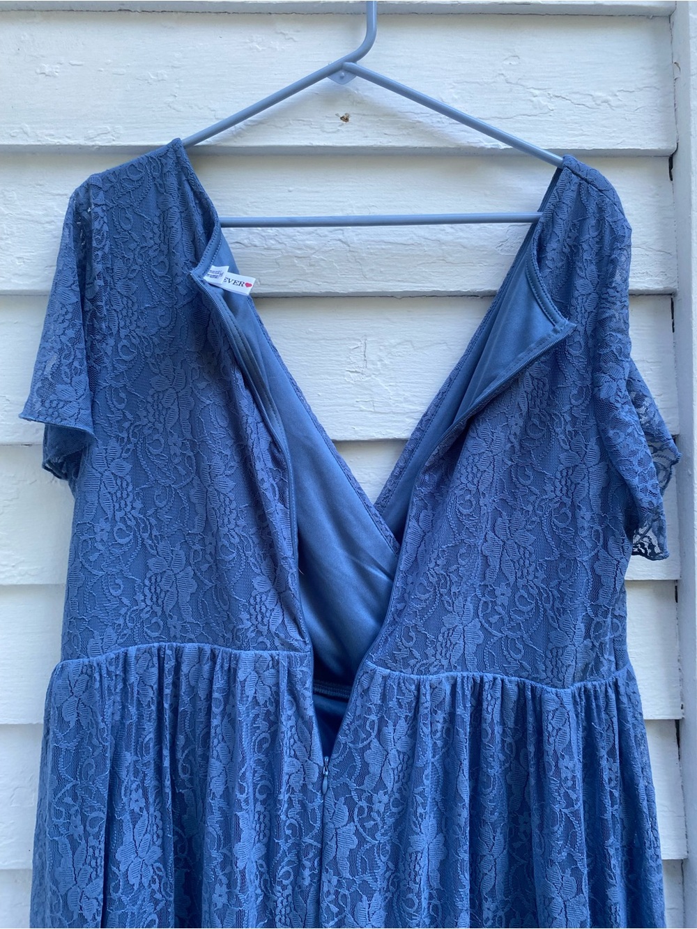 Ever Pretty Dusty Blue Lace Ruffled Formal Evening Dress - Picture 11 of 12